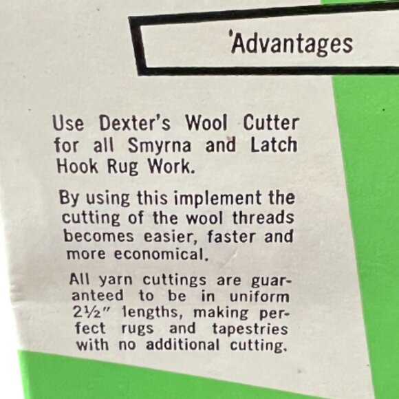 Vintage Dexter's Wool Cutter For Latch Hook Rug Work 19-01065 Pre-owned - Picture 4 of 9